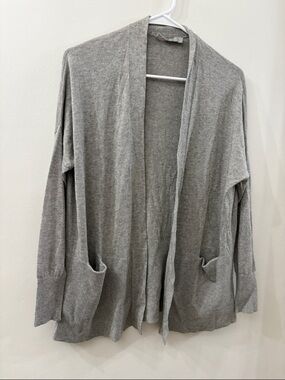 Vince Open-Front Gray Women's Cardigan Sweater - size XS - silk and cashmere